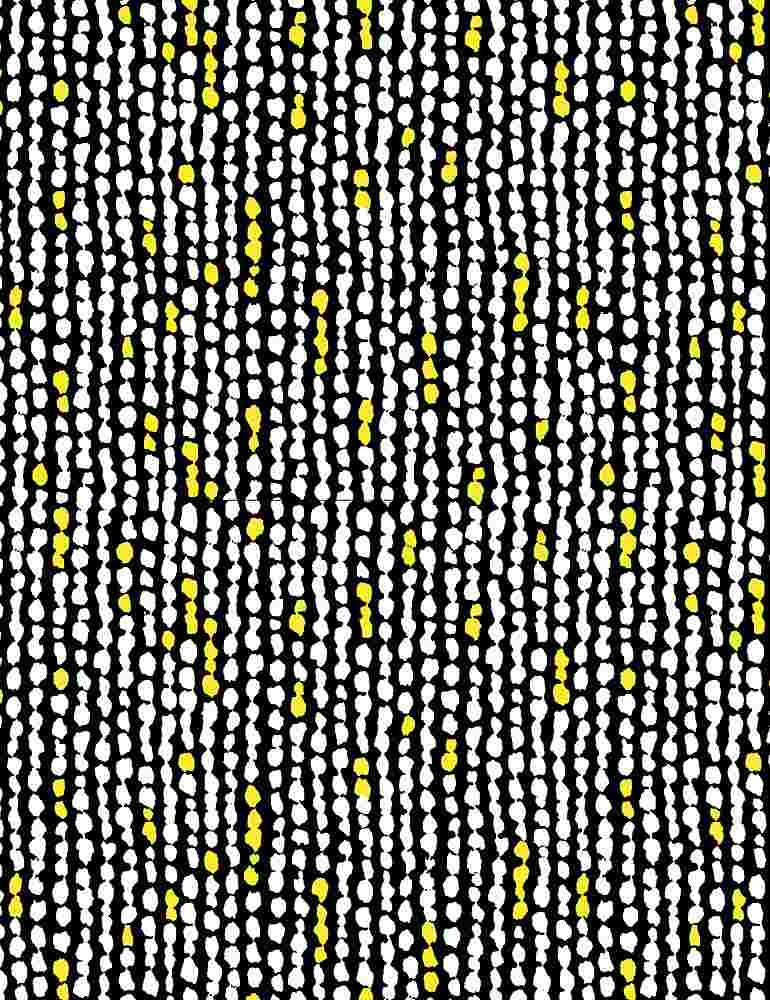 Timeless Treasures - Sundance Tri color Knotted Stripe Black and Yellow