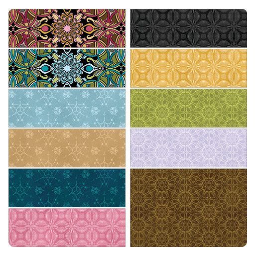 Benartex Fabric - Worldly Mandala in Turquoise/Multi (Newest Worlds)