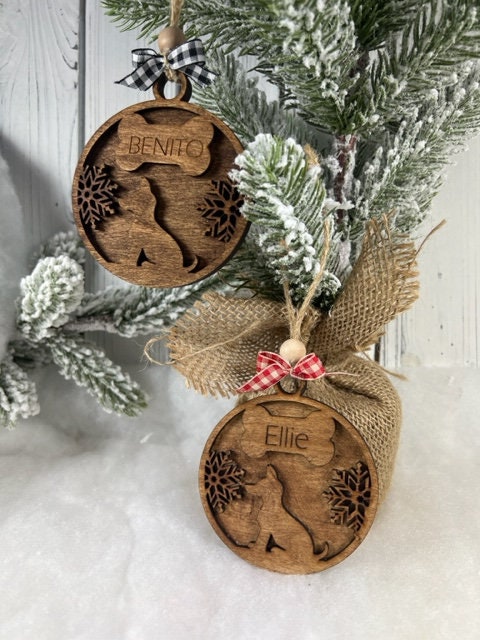 Personalized Wood Dog Ornament
