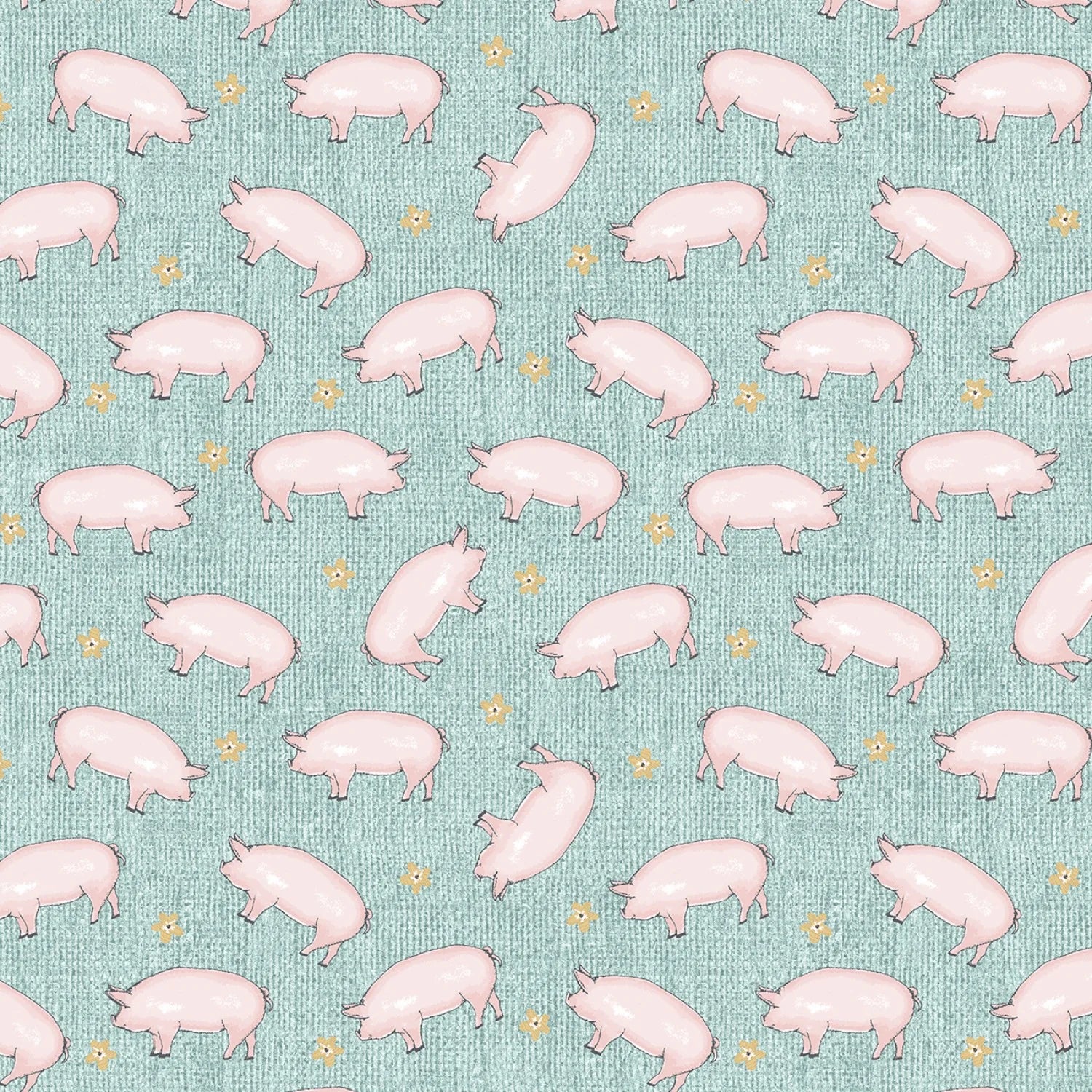 Benartex - Hog Heaven Turquoise (Farm Fresh) 10452-80