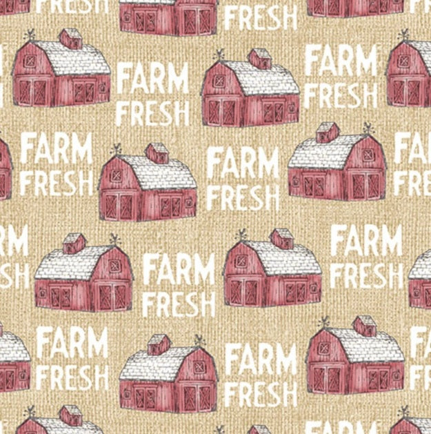 Benartex Fabric - Farm Barns Honey (Farm Fresh)
