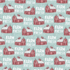 Benartex - Farm Barns Turquoise (Farm Fresh) 10454-80