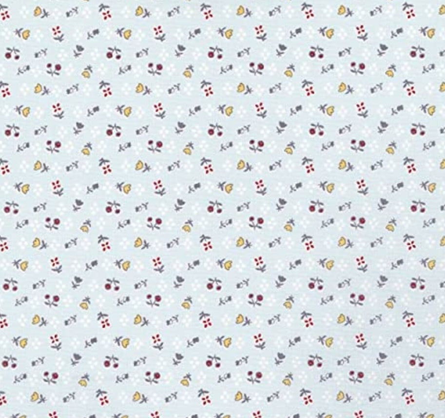 Benartex Fabric - Feed Sack Foral Lt. Turquoise (Farm Fresh)