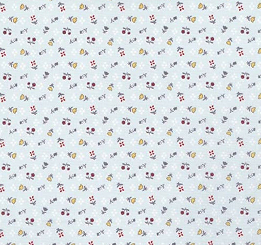 Benartex Fabric - Feed Sack Foral Lt. Turquoise (Farm Fresh)