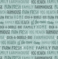 Benartex - Farm Words Turquoise (Farm Fresh) 10459-80