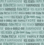Benartex - Farm Words Turquoise (Farm Fresh) 10459-80