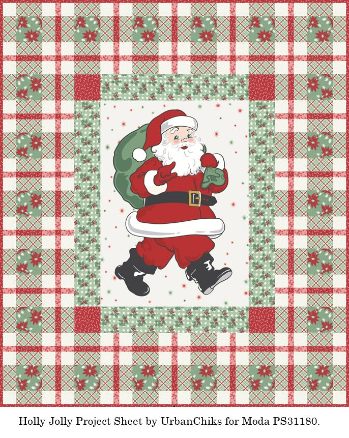 Moda Fabric - Holly Jolly Panel Santa