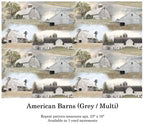 Benartex Fabric - American Barn Stripe Grey/Multi (American Barns)