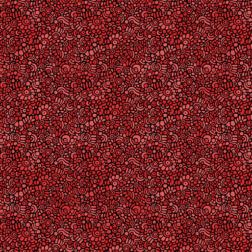Benartex Fabric - Pebble Mosaic in Red (Small Wonders)