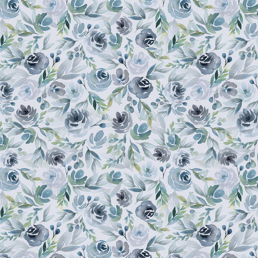 Benartex Fabric - Enchanted Floral Rose in Moonstone (Enchanted Florals)
