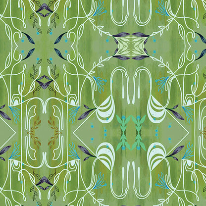 Benartex Fabric - Modern Lace in Leaf