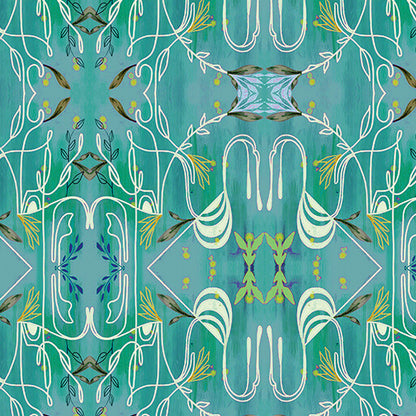 Benartex Fabric - Modern Lace in Turquoise