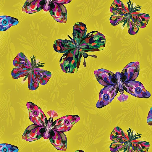 Benartex Fabric - Fantasy in Lime