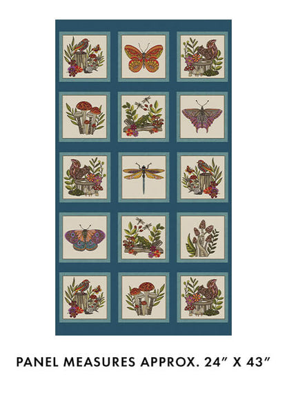 Benartex Fabric - Small Wonders Panel in Teal Multi (Small Wonders)