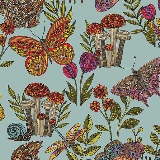 Benartex Fabric - Small Wonders Toss in Light Teal (Small Wonders)