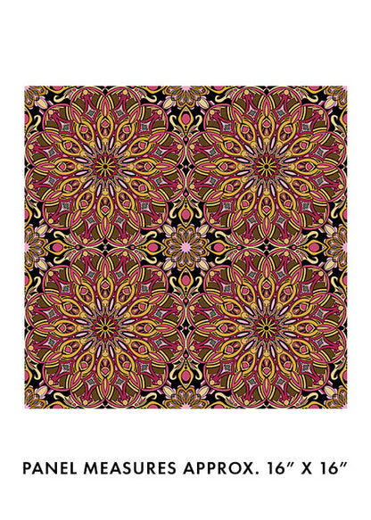 Benartex Fabric - Worldly Mandala in Rose/Multi (Newest Worlds)