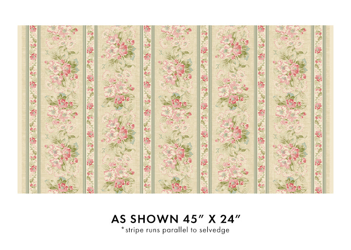 Benartex - Apple Blossom Stripe Natural (Beloved) 16650-70