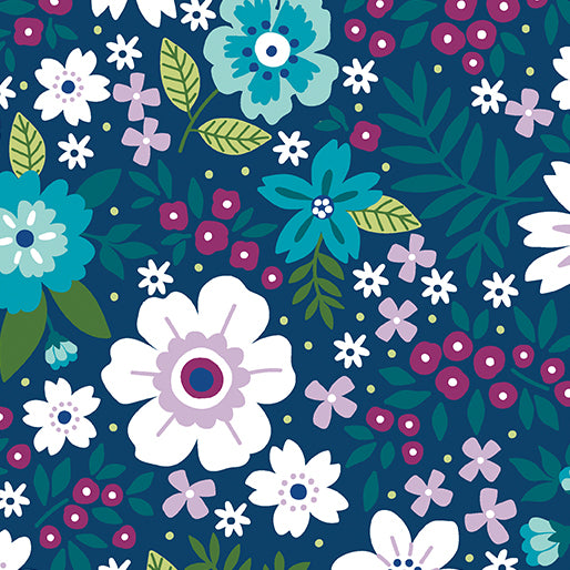 Benartex - Cottage Garden Cobalt (Seaside Garden) 17180-50