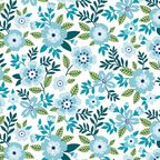 Benartex - Asters Aquamarine (Seaside Garden) 17181-24