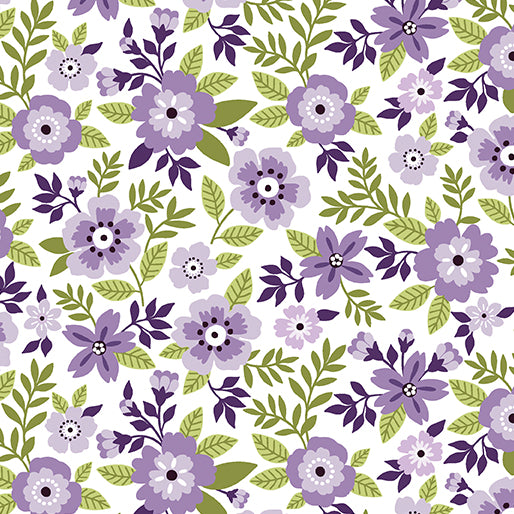 Benartex - Asters Lilac (Seaside Garden) 17181-62