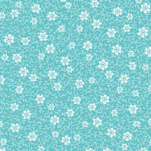 Benartex - Wild Strawberries Aquamarine (Seaside Garden) 17183-24