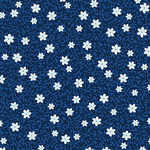 Benartex - Wild Strawberries Cobalt (Seaside Garden) 17183-50
