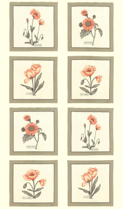 Moda Fabric - Le Pavot Panel (Le Pavot)