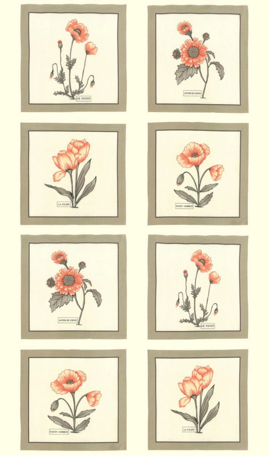 Moda Fabric - Le Pavot Panel (Le Pavot)