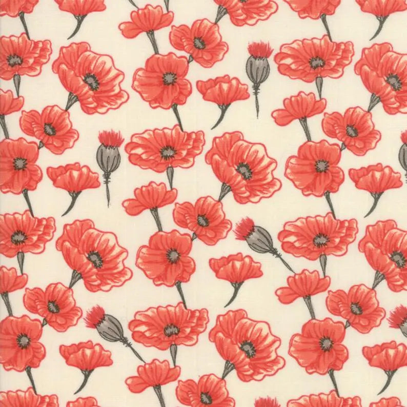 Moda Fabric - Le Pavot Poppy Natural (Le Pavot)