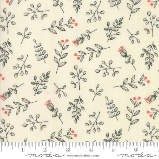 Moda Fabric - Floral Nature Drawings Cloud (Le Pavot)