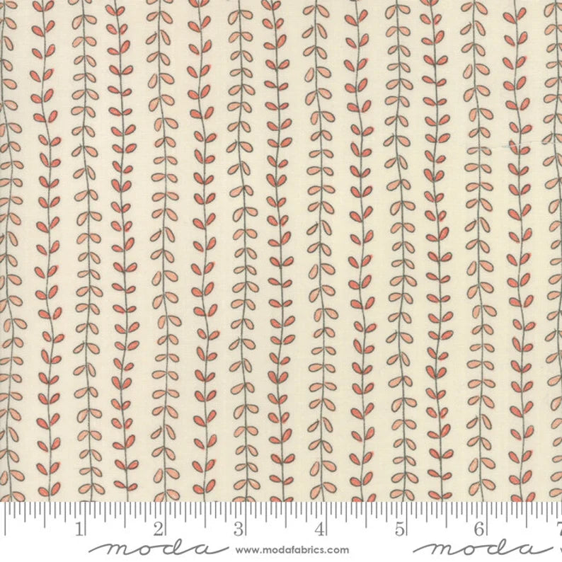 Moda Fabric - Floral Leaves Natural (Le Pavot)