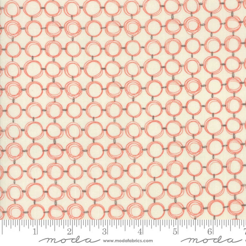Moda Fabric - Floral Interlocking Circles Natural (Le Pavot)