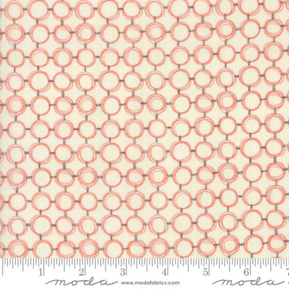 Moda Fabric - Floral Interlocking Circles Natural (Le Pavot)