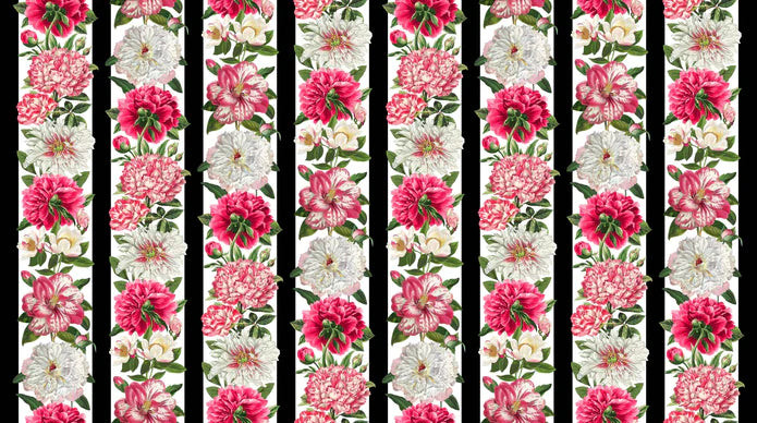 Northcott - Peony Passion Stripe (Bloom) 25191-10