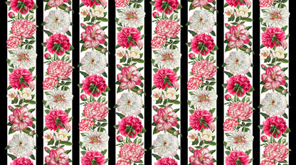Northcott Fabric - Peony Passion Stripe (Bloom)
