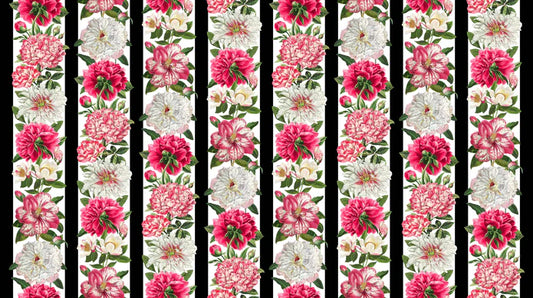 Northcott Fabric - Peony Passion Stripe (Bloom)