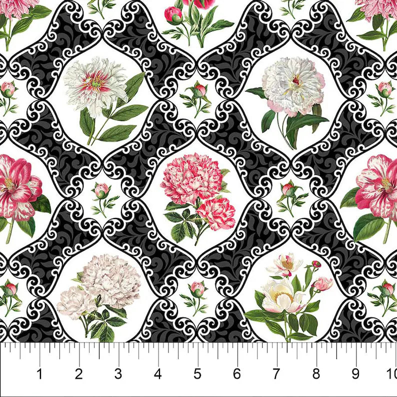 Northcott Fabric - Peony Medallion (Bloom)