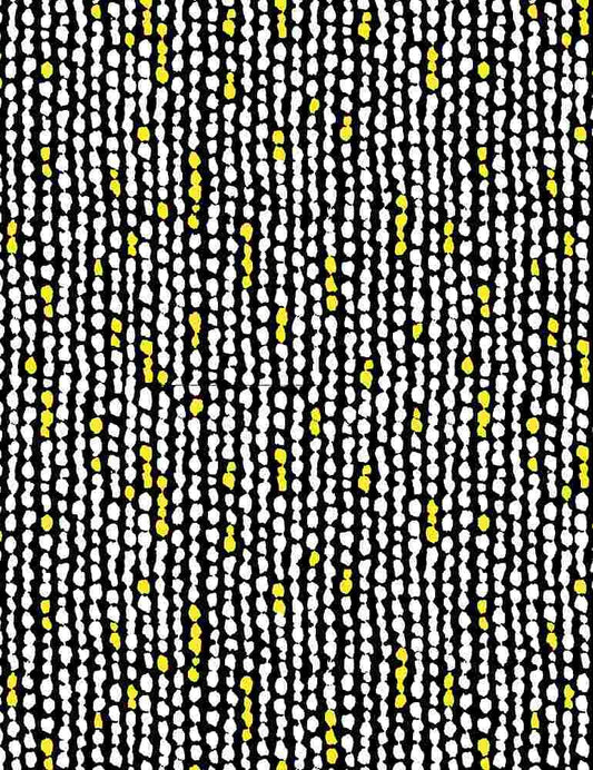 Timeless Treasures - Sundance Tri color Knotted Stripe Black and Yellow