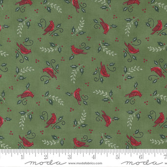 Moda Holly Berry Tree Farm Green 56035 12