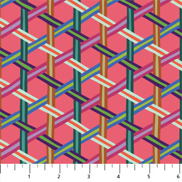 Figo 90720-56 Fabric Swatch Book Wicker Weave - Candy