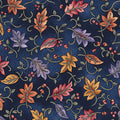 Benartex Fabric - Dancing Leaves Navy (Autumn Breeze)