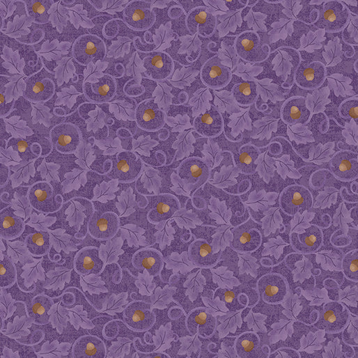 Benartex Fabric - Acorn Twirl Plum (Autumn Breeze)