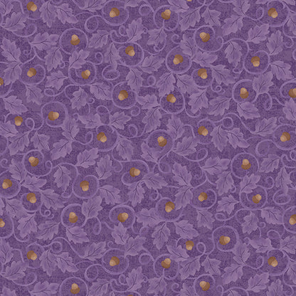Benartex Fabric - Acorn Twirl Plum (Autumn Breeze)