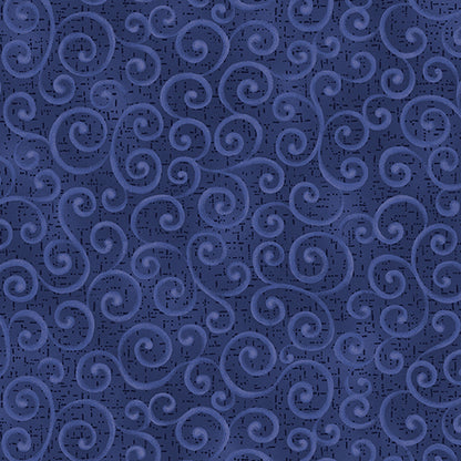 Benartex Fabric - Swirling Winds Navy (Autumn Breeze)