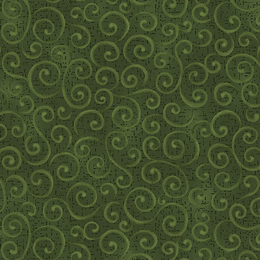 Benartex Fabric - Swirling Winds Pine (Autumn Breeze)