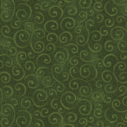Benartex Fabric - Swirling Winds Pine (Autumn Breeze)