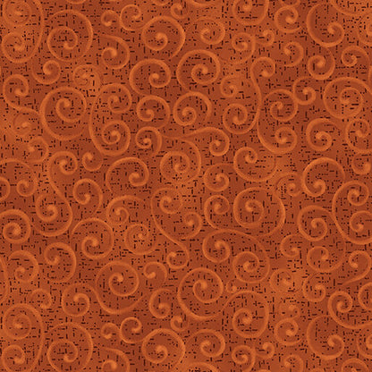Benartex Fabric - Swirling Winds Chestnut (Autumn Breeze)