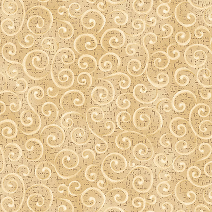 Benartex Fabric - Swirling Winds Toast (Autumn Breeze)