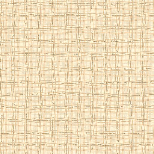 Benartex Fabric - Rambling Plaid Cream (Autumn Breeze)