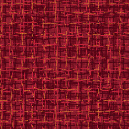 Benartex Fabric - Rambling Plaid Red (Autumn Breeze)